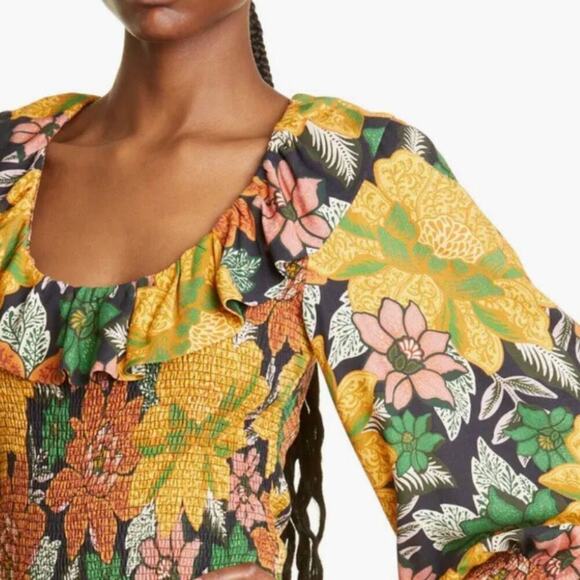 FARM RIO | Black Garden Lenzing Ecovero Viscose Mini Dress Women’s | Size Large - Picture 3 of 10